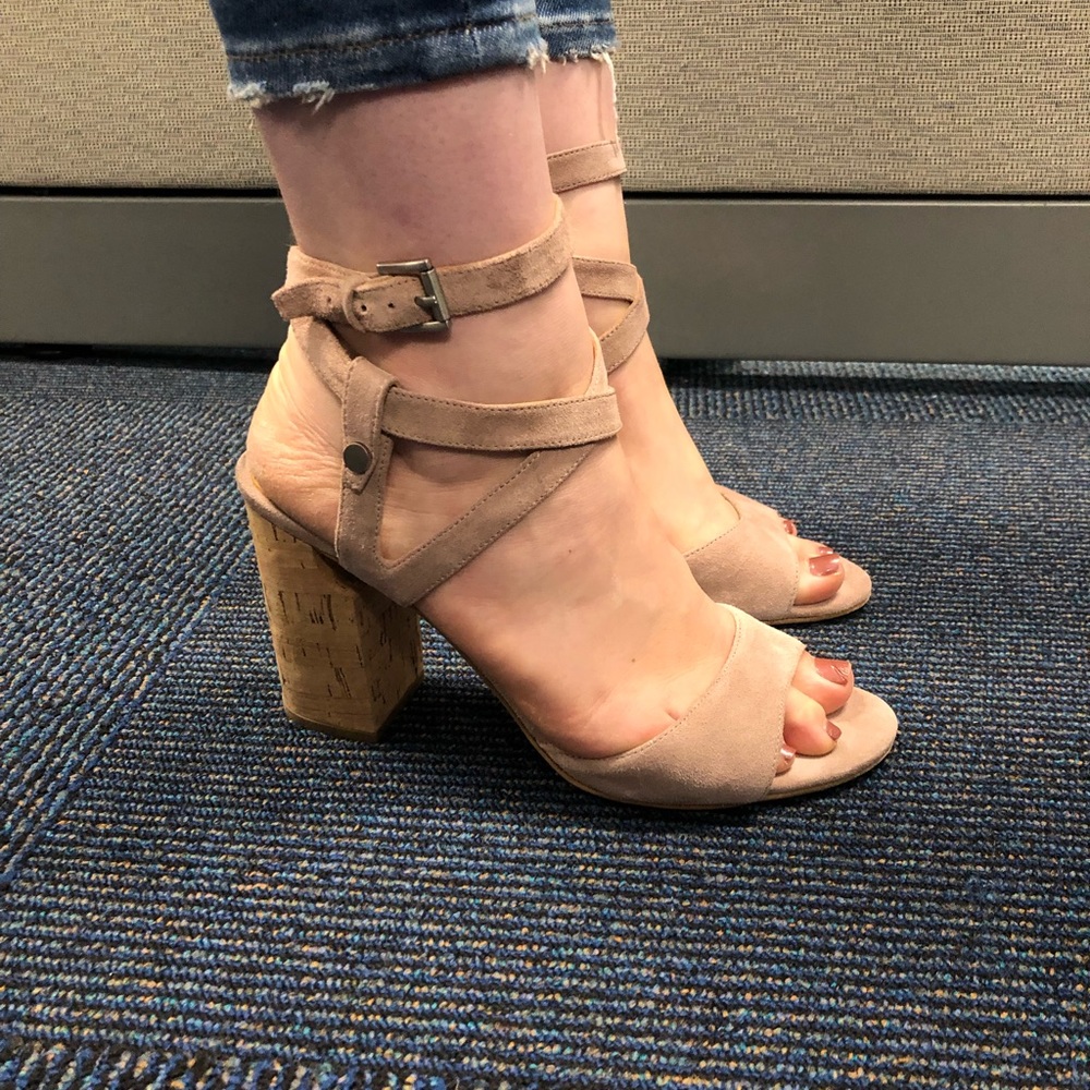 Sigerson Morrison Block Heel Suede Sandel - image 5